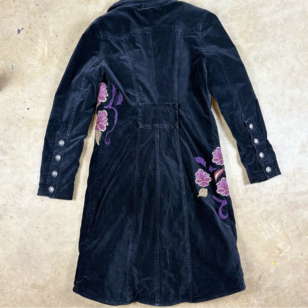 Women's Size 27 Buffalo David Bitton Floral Embroidered Pea Coat - Picture 7 of 7